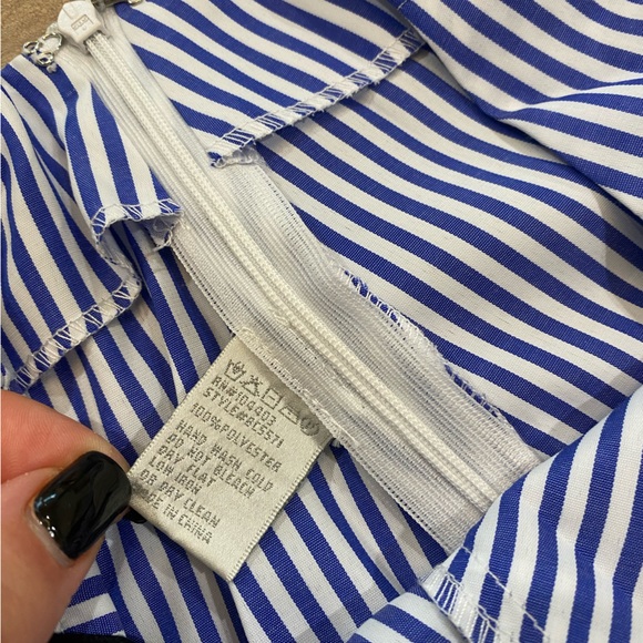 J.O.A. High low mini skirt blue white stripe NWT - Picture 12 of 16